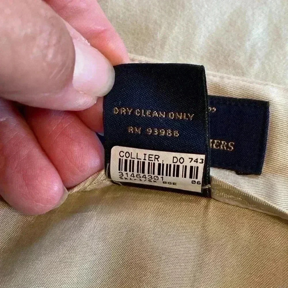 346 Brooks Brothers Stretch Khaki Beige Midi Skirt in Size 14. - Picture 7 of 9